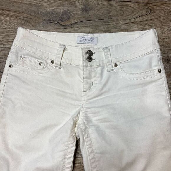 Seven7 White Jeans Womens Size 31x26 Crop Low Rise - Picture 2 of 8